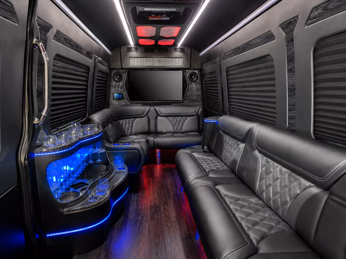 woodbury 50 passenger party bus interior